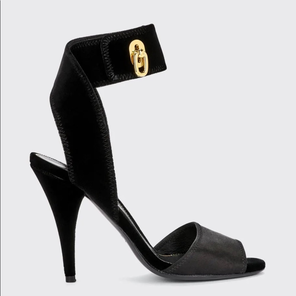 NEW Tom Ford satin & velvet ankle-wrap sandals!